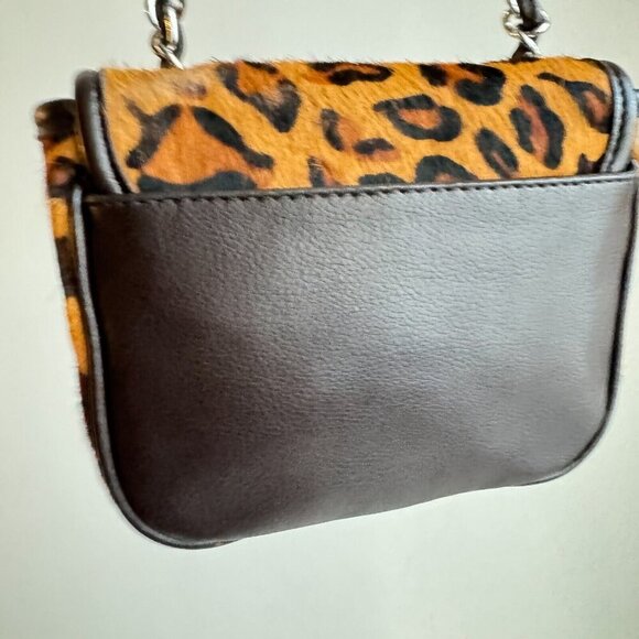 Banana Republic Animal Print Cow skin Little Crossbody Bag on Chain - Picture 4 of 7